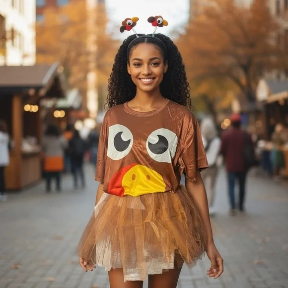 Kid's Turkey Cosplay Costume – Thanksgiving Turkey Trot Outfit NWOT - Picture 2 of 5